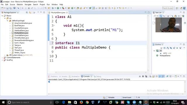 43.Core Java Hybrid Multiple Inheritance -Interfaces-3 by Manohar Papasani смотреть онлайн