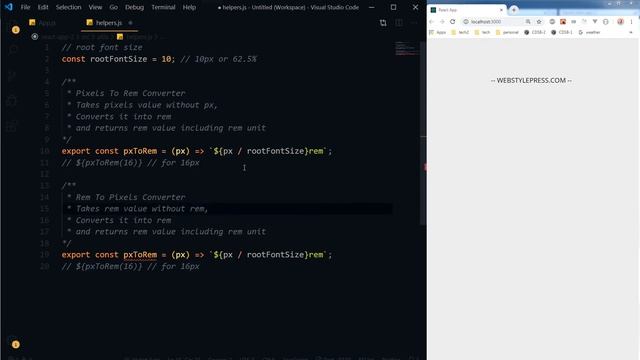 Pixels REM Converters | Helper Functions in JavaScript смотреть онлайн