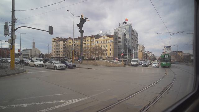 Bulgaria, Sofia, tram 18 ride from Pl Sveta Nedelya to Tsentralni Khali смотреть онлайн