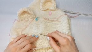 Ушки медвежонка  спицами /для капюшона и шапочек/ как связать и как пришить