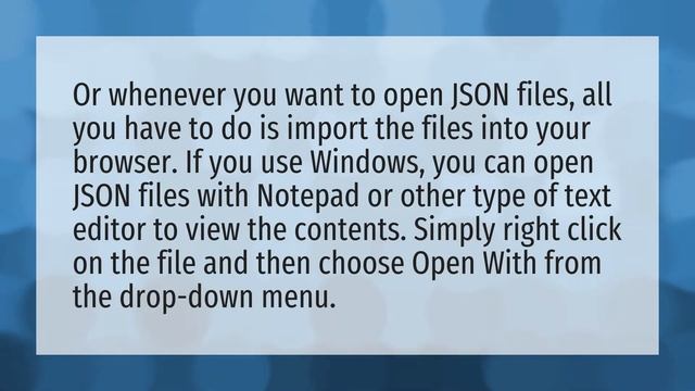 How do I view a JSON file? смотреть онлайн