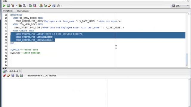 PLSQL Exceptions смотреть онлайн
