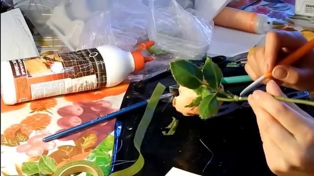 Стебель розы из холодного фарфора смотреть онлайн