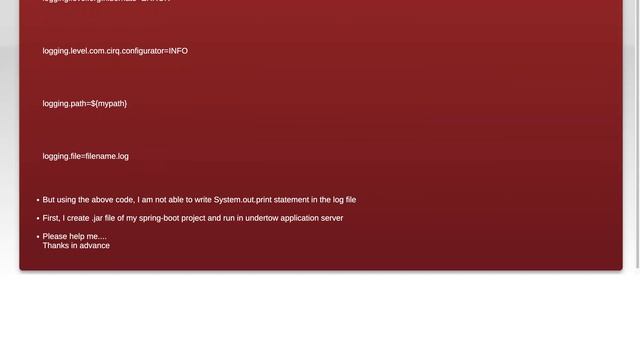 How to write a stdout statement in a .log file in spring boot application смотреть онлайн