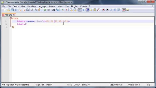 PHP beginners tutorial 29 - associative arrays смотреть онлайн