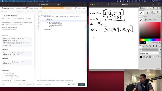 Shuffle the Array - LeetCode Solution - Python смотреть онлайн