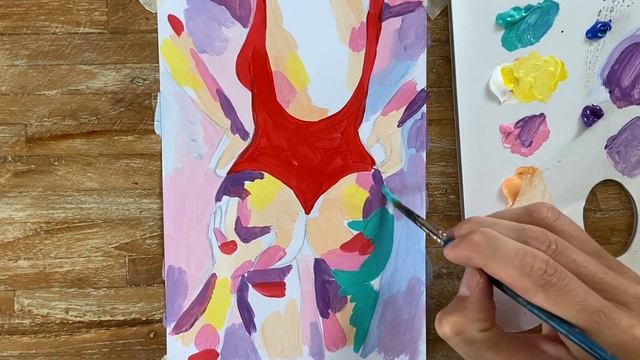 РИСУЕМ АКРИЛОМ ПО ШАГАМ. ПРОЦЕСС РИСОВАНИЯ смотреть онлайн