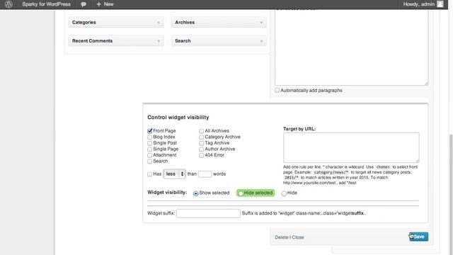 Sparky Framework (WordPress) - Widgets Control смотреть онлайн