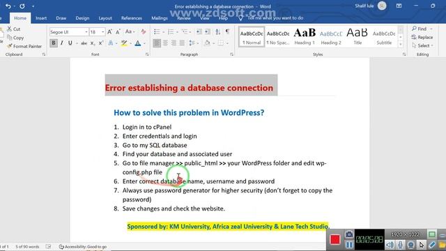 How To Fix Error Establishing A Database Connection in Luganda смотреть онлайн