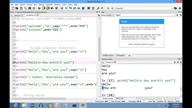 Python Escape sequence character | Python for cbse students | Part-5 смотреть онлайн