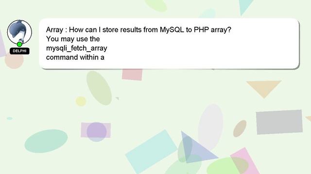 Array : How can I store results from MySQL to PHP array? смотреть онлайн