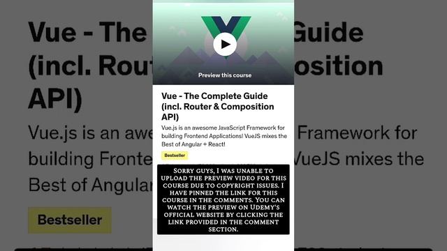 Vue - The Complete Guide (incl. Router & Composition API) смотреть онлайн