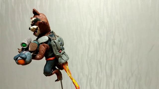 Rocket Racoon and Groot- Реактивный Енот и Грут из пластилина. смотреть онлайн