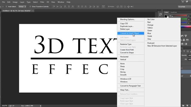 3d Text Effect Photoshop CS6 CC & Hindi Tutorial смотреть онлайн