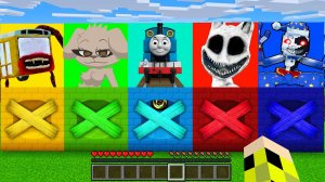 Выбери ЗАКРЫТЫЙ ТОННЕЛЬ ГОВОРЯЩАЯ БЕЛЛА АВТОБУС ПОЖИРАТЕЛЬ ТОМАС ЛУНА БЕЛЫЙ КАРТУН КЭТ в майнкрафт