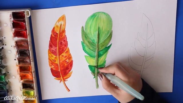 Как нарисовать ЗАКЛАДКИ для книг - Перья смотреть онлайн