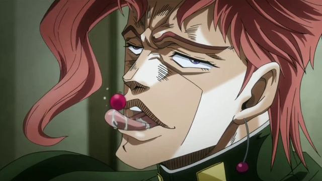 Какёин балуется с вишней (легендарный момент из Джо-Джо)