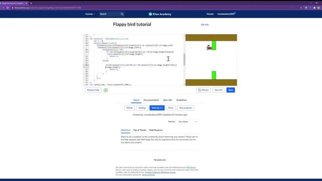 khan academy Flappy bird tutorial part 2 смотреть онлайн