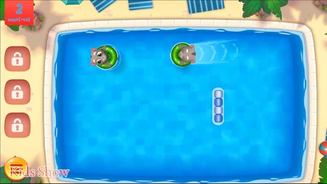 Talking Tom Pool Gameplay Level 1-14 \ Talking Tom games for Kids смотреть онлайн