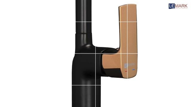 Смеситель для кухни мойки Lemark Ursus LM7205BLR чёрный латунь