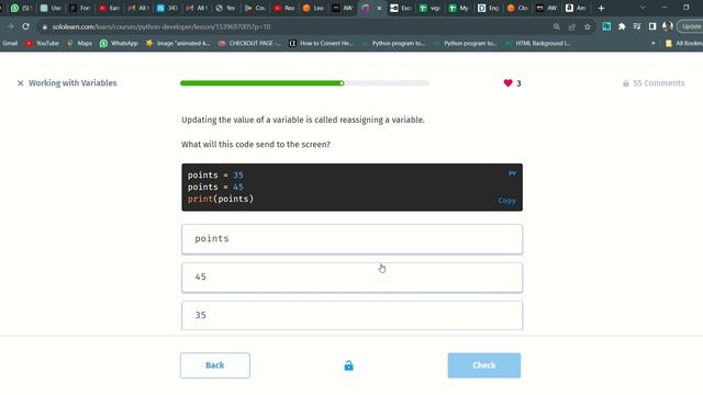 8 Working with Variables | Python Developer | Sololearn смотреть онлайн
