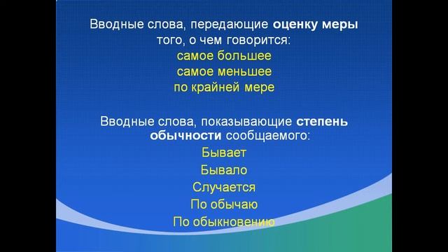 Вводные слова и словосочетания