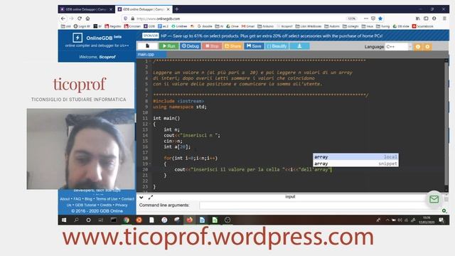 Esercizio C++ array: sommare i valori di un array che coincidono con la posizione смотреть онлайн