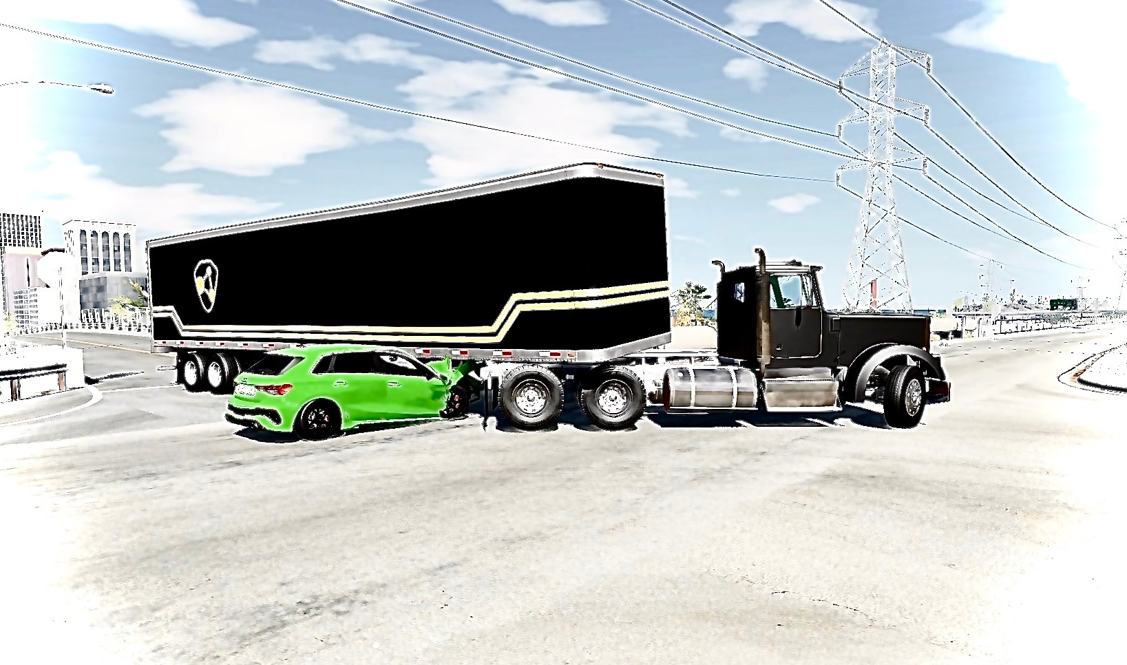 Cars vs Trailer Trucks ? BeamNG.Drive смотреть онлайн