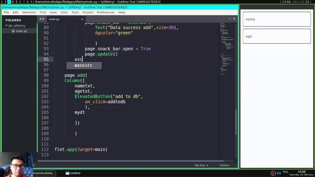 Flet Tutorial - MYSQL Crud Database смотреть онлайн