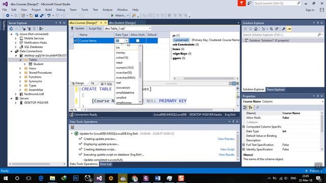 How to Create new SQL Server Database in Visual Studio 2015 смотреть онлайн