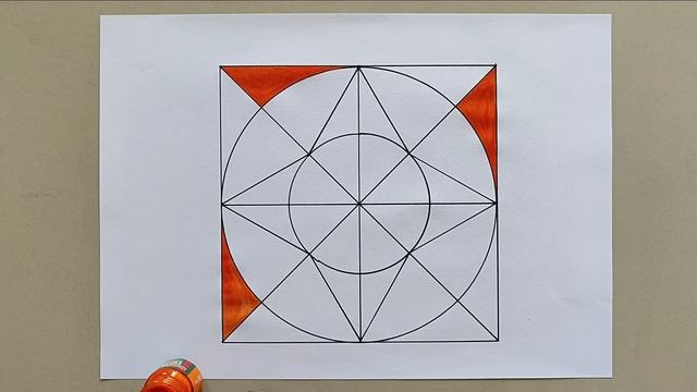 Square Geometry Art || Square Geometry Pattern with Painting || Simple Art Drawing смотреть онлайн