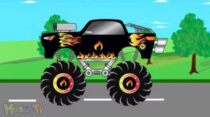 Монстр Трак Vs Черный грузовик Монстр Трак для детей Детское видео