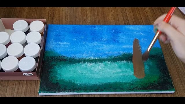 Техника рисования на холсте губкой для мытья посуды смотреть онлайн