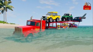 Лего Машинки, Автовоз и Вода - BeamNG Drive