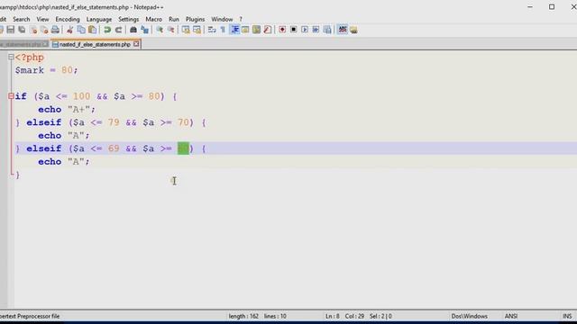 Basic PHP Part 018 - nasted if else statements смотреть онлайн