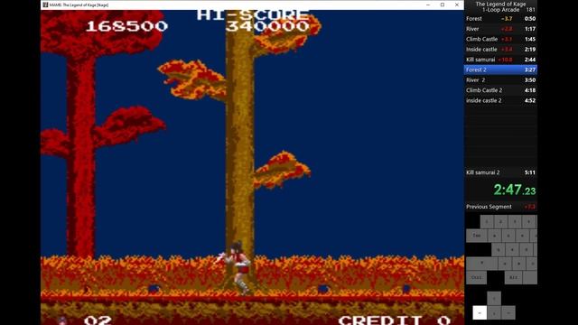 Arcade Speedrun The Legend of Kage (影の伝説) [1984] World record 1Loop 5:26.390 смотреть онлайн