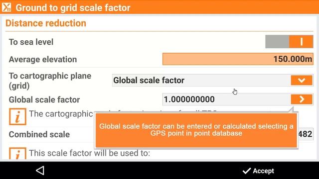 GeoMax - X-PAD Ultimate - COORDINATE SYSTEM - Ground to grid scale factor смотреть онлайн