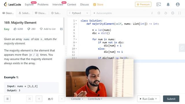 169. Majority Element | LeetCode Easy | Python Solution | Hash Table, Array, Counting | Coding смотреть онлайн