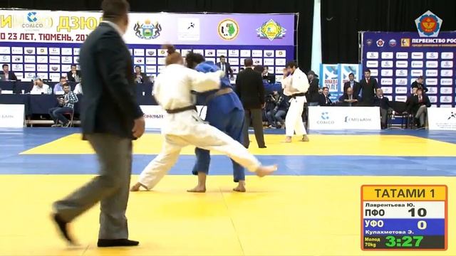 Первенство России по дзюдо среди юниоров и юниорок до 23 лет 31.03.2015 Татами 1 смотреть онлайн