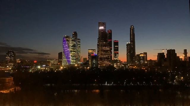 MOSCOW CITY sunset view from the window "WTC Moscow" смотреть онлайн