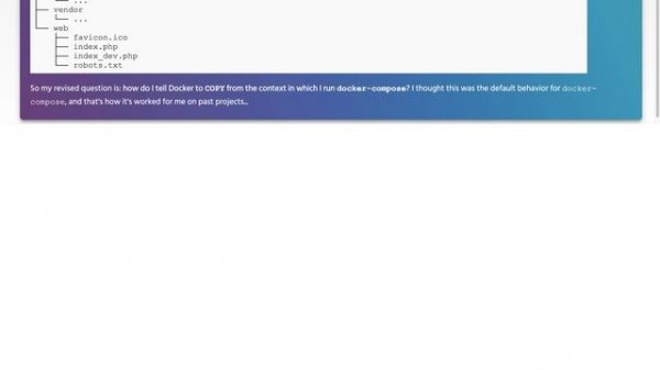 Why can't composer find a composer.json file inside my Docker container?
