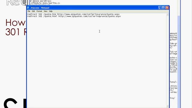 301 Redirect with an .htaccess file смотреть онлайн