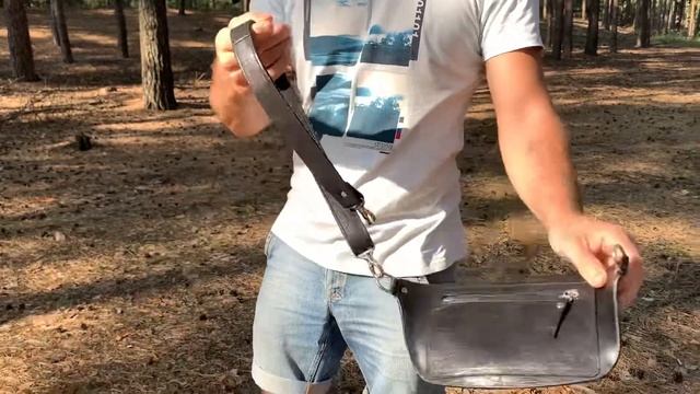 Кожаная сумка бананка из натуральной кожи, ручной работы - Royal Step смотреть онлайн