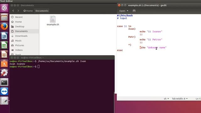 Как написать скрипт для Linux (Ubuntu) - передача параметров при запуске скрипта. смотреть онлайн