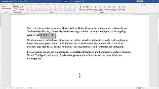 ► WORD: mathematische Formeln einfügen - wissenschaftliches Arbeiten Tutorial (Formeleditor) [16] смотреть онлайн