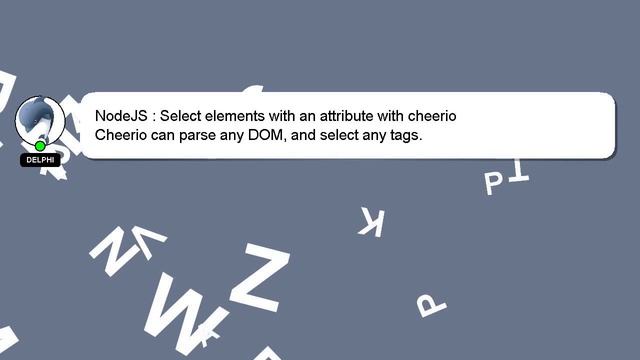 NodeJS : Select elements with an attribute with cheerio смотреть онлайн