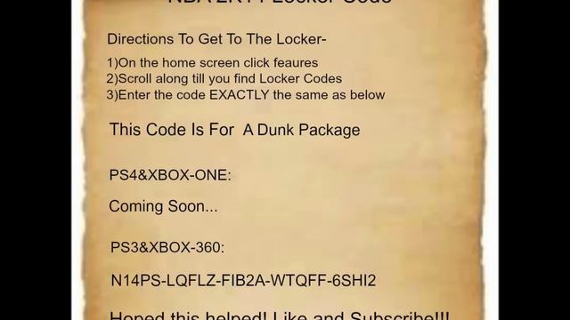 NBA 2K14 Locker Codes-Dunk Package смотреть онлайн
