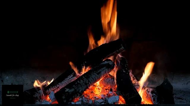 Огонь для снятия стресса. Виртуальный камин для сна | 1 час медитации под треск дров смотреть онлайн
