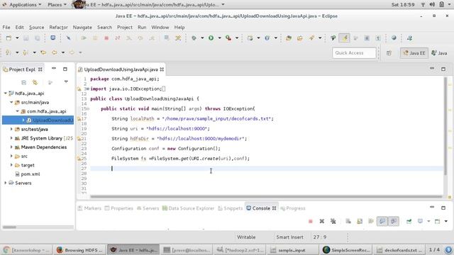 How to upload file in Hadoop using Java Api?- put command смотреть онлайн