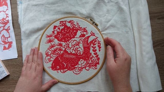 Легенда про карпа, вышитая картина "9 карпов", часть третья/ The legend of carp, the 9 Carps смотреть онлайн